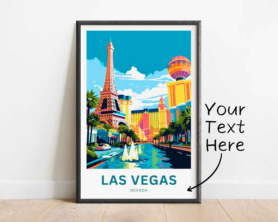 Personalized Las Vegas Travel Print Las Vegas Poster Nevada Etsy