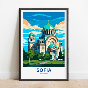 Sofia Travel Print - Sofia poster, Bulgaria Wall Art, Framed present, Gift Bulgaria Present