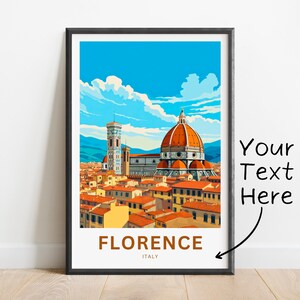 Personalized Florence Travel Print - Florence poster, Italy Wall Art, Framed present, Gift Italy Present