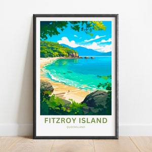 Fitzroy Island Travel Print -Fitzroy Island poster, Queensland, Australia Wall Art, Framed present, Gift Australia Present,Custom Art