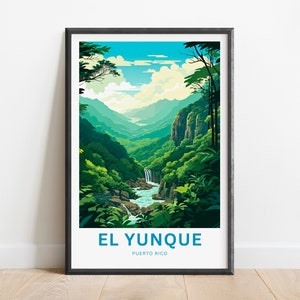 El Yunque Travel Print - El Yunque poster, El Yunque National Forest Puerto Rico Wall Art, present, Gift Puerto Rico, Personalized Text