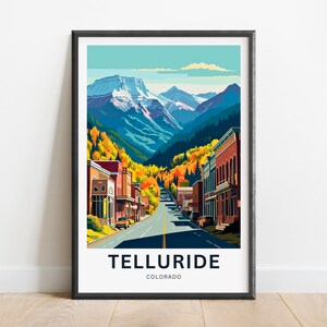 Telluride Travel Print - Telluride poster, Colorado Wall Art, Framed present, Gift Colorado Present