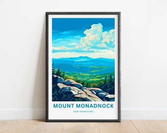 Mount Monadnock Park Travel Print - Mount Monadnock Poster, New Hampshire Wall Art, Framed present, Gift New Hampshire Present
