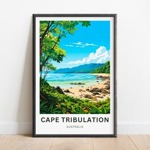 Cape Tribulation Travel Print - Cape Tribulation poster, Queensland, Australia Wall Art, Framed present, Gift Australia, Custom Your Text
