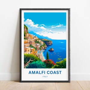 Amalfi Coast Travel Print - Amalfi Coast poster, Italy Wall Art, Framed present, Gift Italy Present