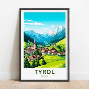 Tyrol Travel Print - Tyrol poster, Austria Wall Art, Framed present, Gift Austria Present