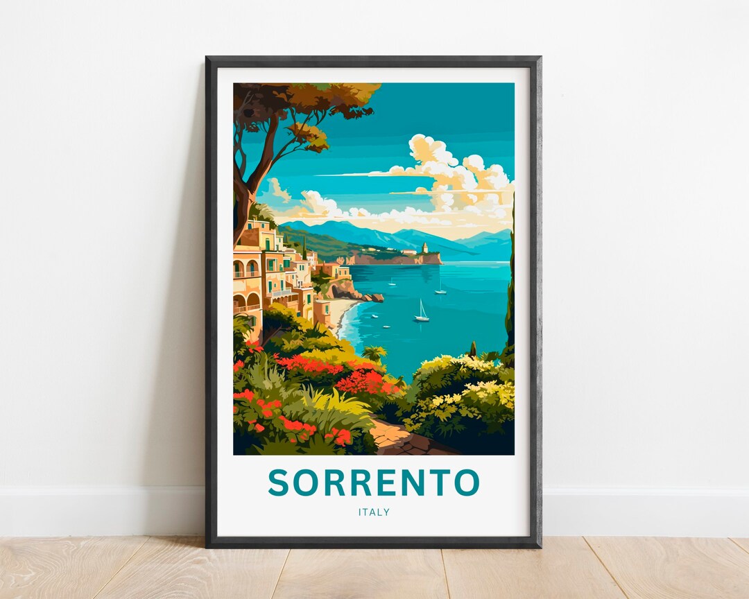 Sorrento Travel Print - Sorrento Poster, Italy Wall Art, Framed Present, Gift Italy Present - Etsy