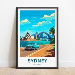 Sydney Travel Print - Sydney poster, Australia Wall Art, Framed present, Gift Australia Present