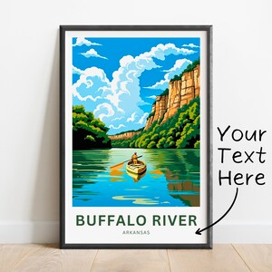 Personalized Buffalo River Travel Print - Buffalo River poster, Arkansas Wall Art, Framed present, Gift Arkansas Present