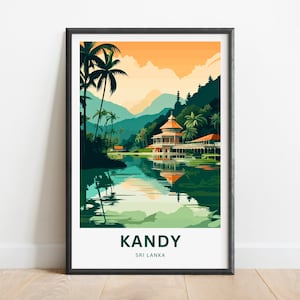 Kandy Travel Print - Kandy poster, Sri Lanka Wall Art, Framed present, Gift Sri Lanka Present