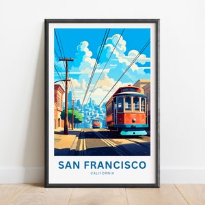 San Francisco Travel Print - San Francisco poster, California Wall Art, Framed present, Gift California Present