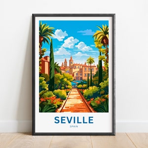 Seville Travel Print - Seville poster, Spain Wall Art, Framed present, Gift Spain Present