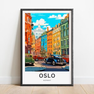 Oslo Travel Print - Oslo poster, Norway Wall Art, Framed present, Gift Norway Present