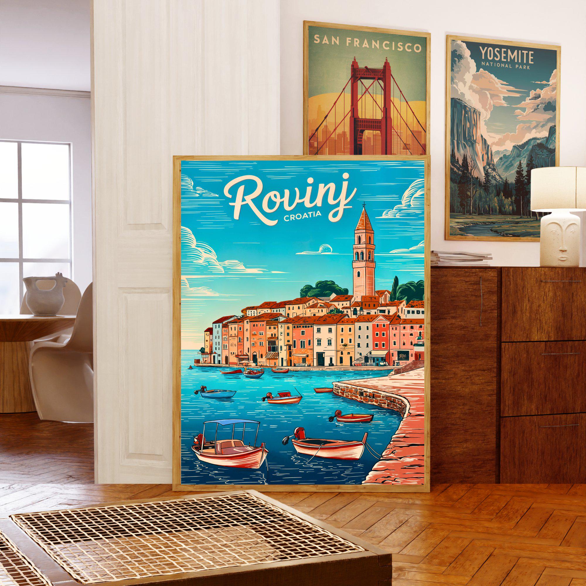 Rovinj Vintage Travel Poster - Rovinj Print, Croatia Vintage Wall