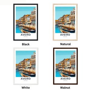 Personalized Aveiro Travel Print Aveiro poster, Venice of Portugal Wall Art, Framed present, Gift Portugal Present zdjęcie 4