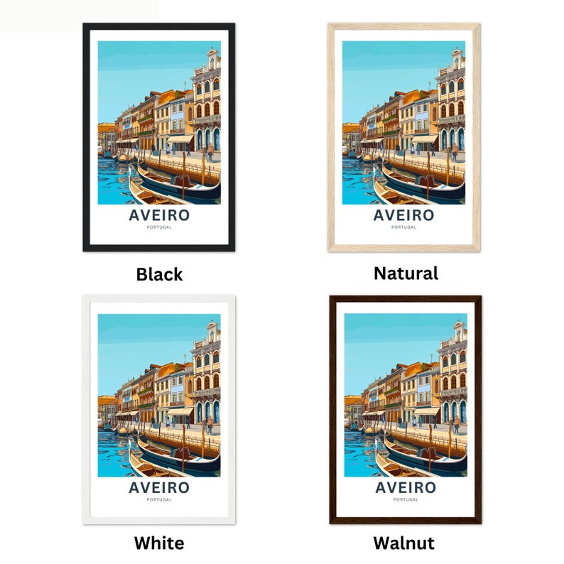 Personalized Aveiro Travel Print Aveiro poster, Venice of Portugal Wall Art, Framed present, Gift Portugal Present image 4