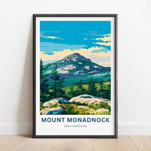Mount Monadnock Park Reisedruck - Mount Monadnock Poster, New Hampshire Wandkunst, gerahmtes Geschenk, Geschenk New Hampshire