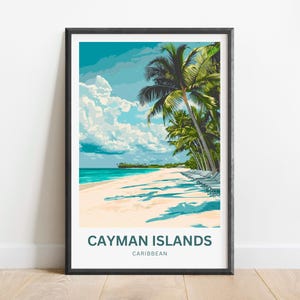Cayman Islands Travel Print - Cayman Islands poster, Caribbean Wall Art, Framed present, Gift Caribbean Present