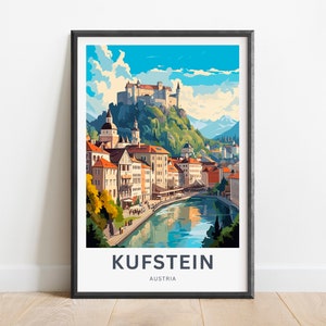 Kufstein Travel Print - Kufstein poster, Austria Wall Art, Framed present, Gift Austria Present