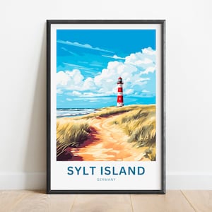Sylt Island Travel Print - Sylt Island poster, Germany Wall Art, Framed present, Gift Germany Present
