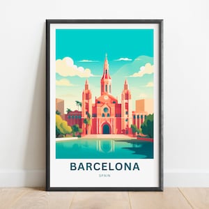 Barcelona Travel Print - Barcelona poster, Spain Wall Art, Framed present, Gift Spain Present