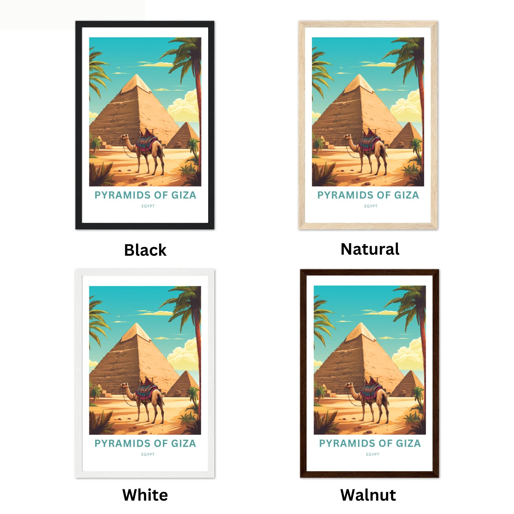 Pyramid of Giza Travel Print Pyramid of Giza Poster Egypt - Etsy