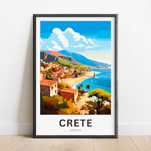 Crete Travel Print - Crete poster, Greece Wall Art, Framed present, Gift Greece Present