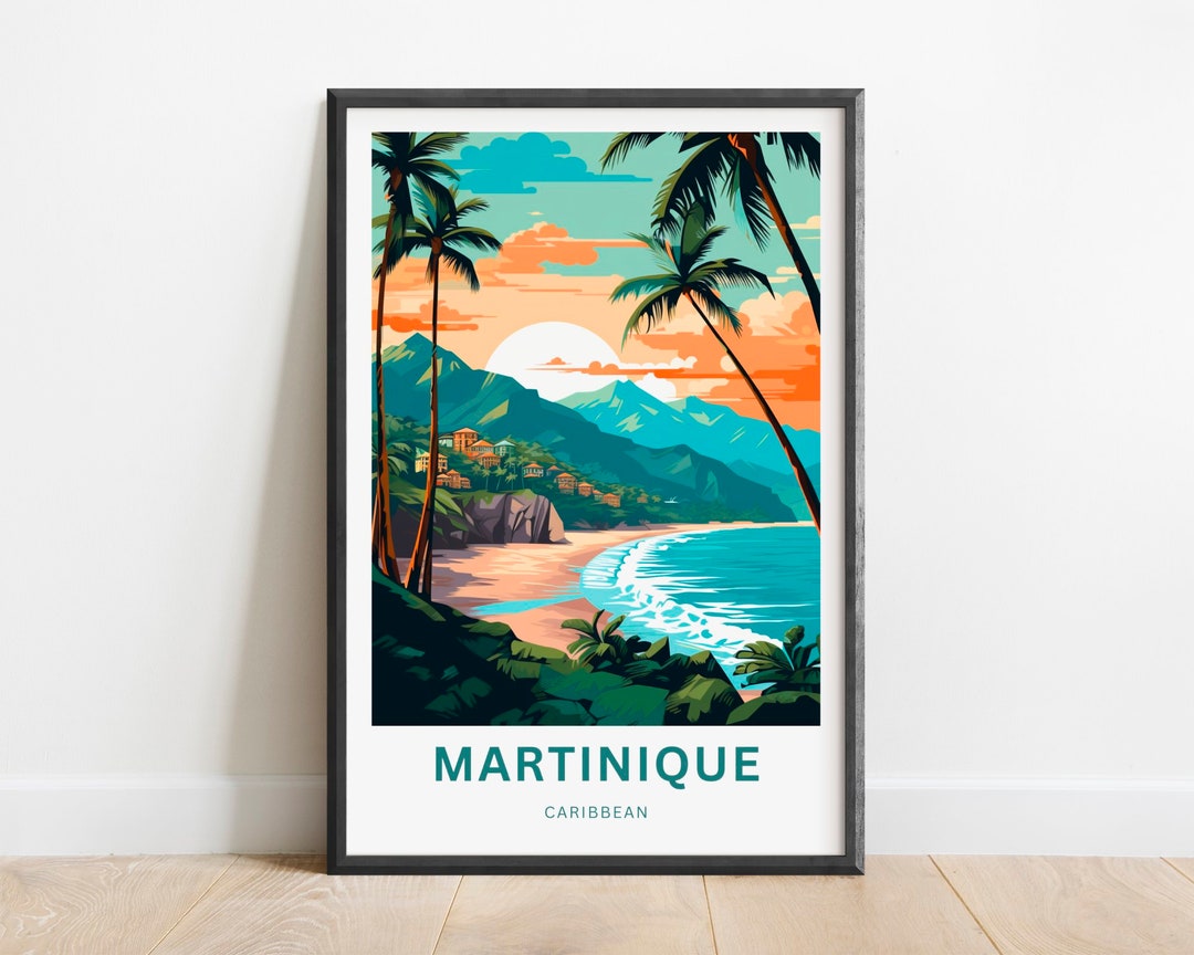 Martinique Travel Print - Martinique Poster, Caribbean Wall Art, Framed Present, Gift Caribbean ...