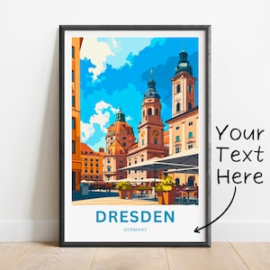 Personalized Dresden Travel Print - Dresden Poster, Germany Wall Art, Framed present, Gift Germany Present