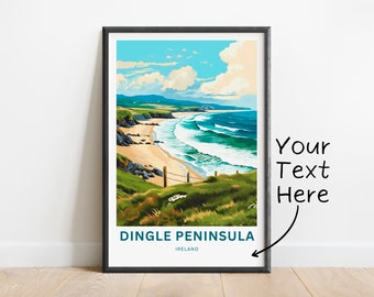 Personalized Dingle Peninsula Travel Print - Dingle Peninsula poster, Ireland Wall Art, Framed present, Gift Ireland Present