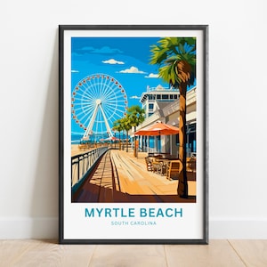 Myrtle Beach Travel Print - Myrtle Beach poster, South Carolina Wall Art, Framed present, Gift United States Present
