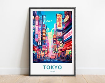 Tokyo Travel Print - Tokyo, Japan Wall Art, Framed present, Gift Japan Present