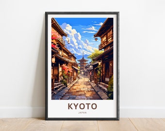 Kioto Podróż Wydruk - Kioto plakat, Japonia Sztuka ścienna, Oprawiony prezent, Prezent Japonia Prezent