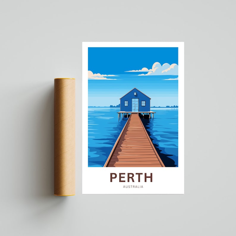 Perth Travel Print - Perth Poster, Australia Wall Art, Framed Present ...