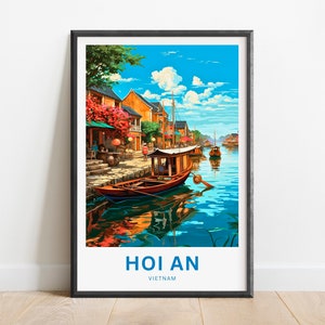Hoi An Travel Print - Hoi An poster, Vietnam Wall Art, Framed present, Gift Vietnam Present