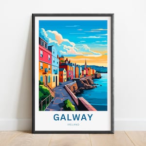 Galway Travel Print - Galway poster,  Ireland Wall Art, Framed present, Gift  Ireland Present
