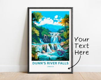 Personalized Dunn's River Falls Travel Print - Dunn's River Falls poster, Jamaica Wall Art, Framed present, Gift Jamaica Present