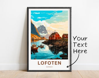 Personalized Lofoten Islands Travel Print - Lofoten Islands poster, Norway Wall Art, Framed present, Gift Norway Present