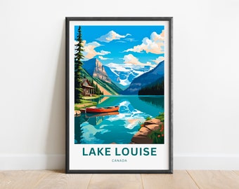 Lake Louise Travel Print - Lake Louise poster, Canada Wall Art, Framed present, Gift Canada Present