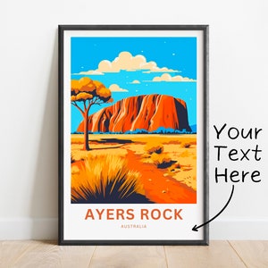 Personalized Ayers Rock Travel Print - Ayers Rock poster, Australia Wall Art, Framed present, Gift Australia Present