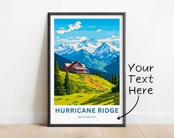 Spersonalizowany wydruk podróżny Hurricane Ridge - plakat Hurricane Ridge, sztuka ścienna Waszyngton, prezent w ramce, prezent Waszyngton