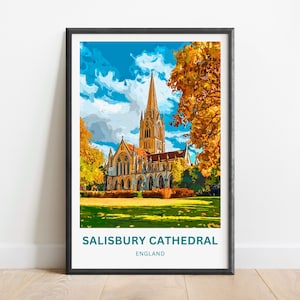 Salisbury Cathedral Travel Print - Killarney National Park poster, England Wall Art, Framed present, Gift EnglandPresent