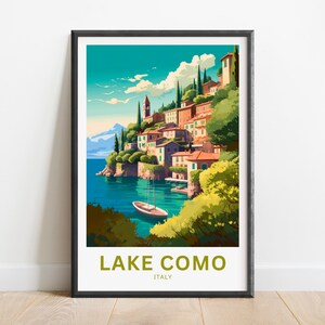Lake Como Travel Print - Lake Como poster, Italy Wall Art, Framed present, Gift Italy Present