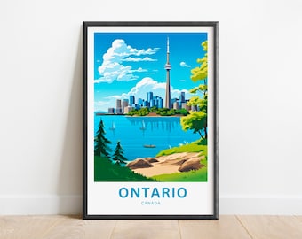 Ontario Wall Art Print, Minimalist Canada Travel Decor (Digital Download)