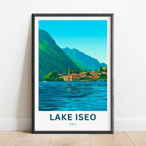 Lake Iseo Travel Print - Lake Iseo Poster, Italy Wall Art, Framed present, Gift Italy Present