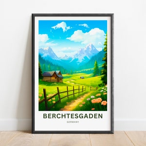 Berchtesgaden  Travel Print, Berchtesgaden Travel poster, Germany Wall Art, Wall Decor, Framed present, Gift Germany Present
