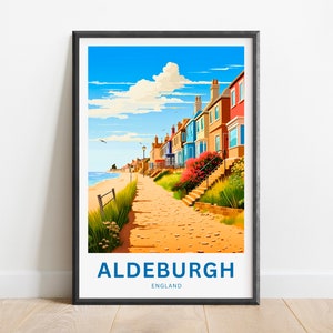 Aldeburgh Travel Print - Aldeburgh poster, England Wall Art, Framed present, Gift England Present