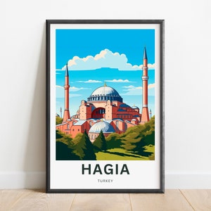 Hagia Sophia Travel Print - Hagia Sophia poster, Turkey Wall Art, Framed present, Gift Turkey Present