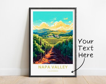 Personalized Napa Valley  Travel Print - Napa Valley poster, California Wall Art, Framed present, Gift California Present