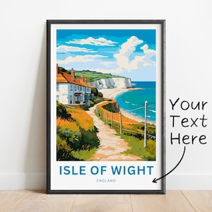 Personalized Isle of Wight Travel Print - Isle of Wight poster, England Wall Art, Framed present, Gift England Present